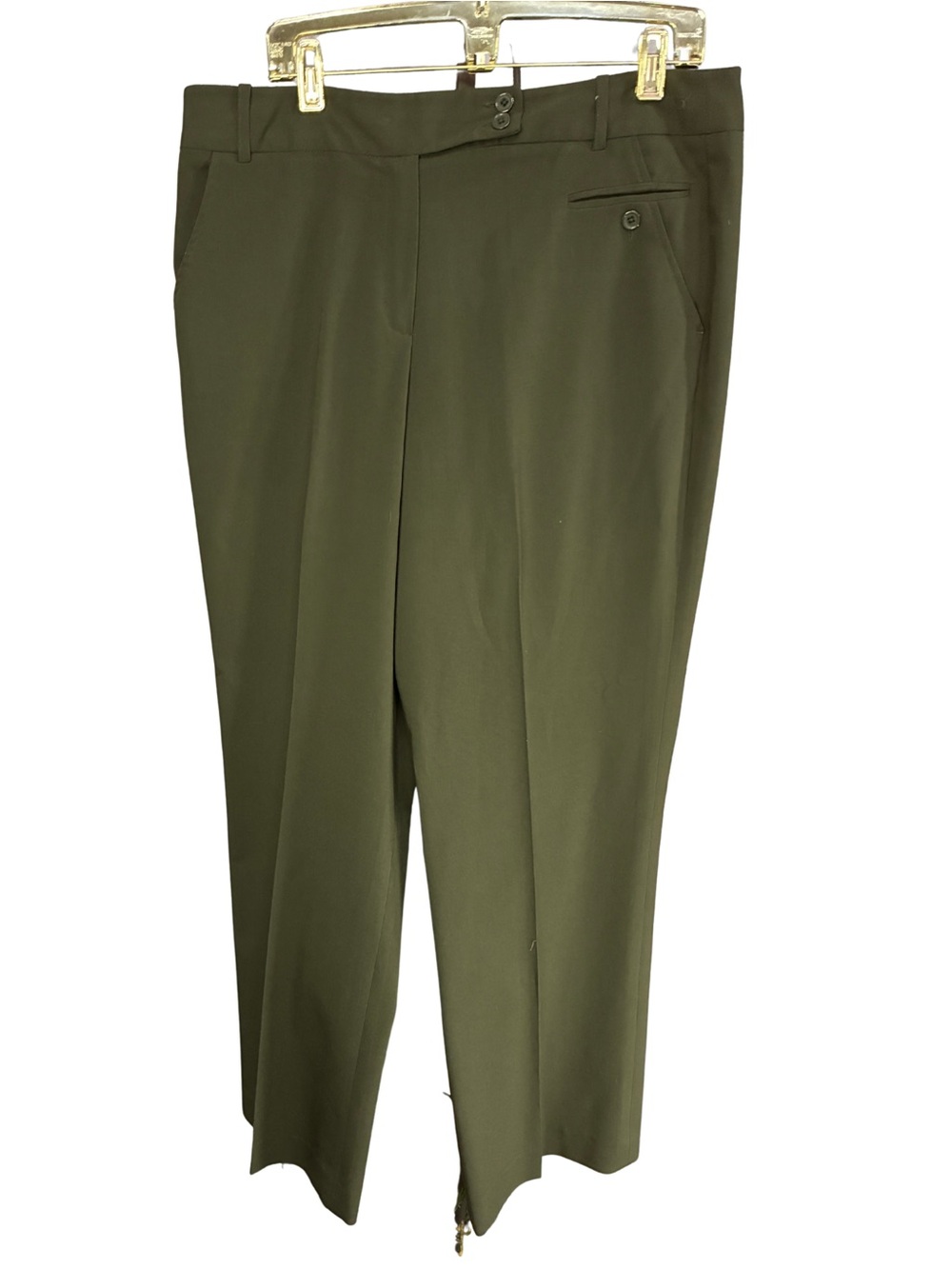 Larry Levine Olive Stretch Dress Pants